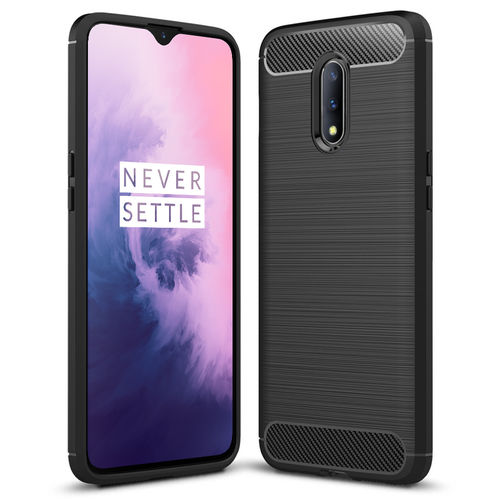 Flexi Slim Carbon Fibre Case for OnePlus 7 - Brushed Black